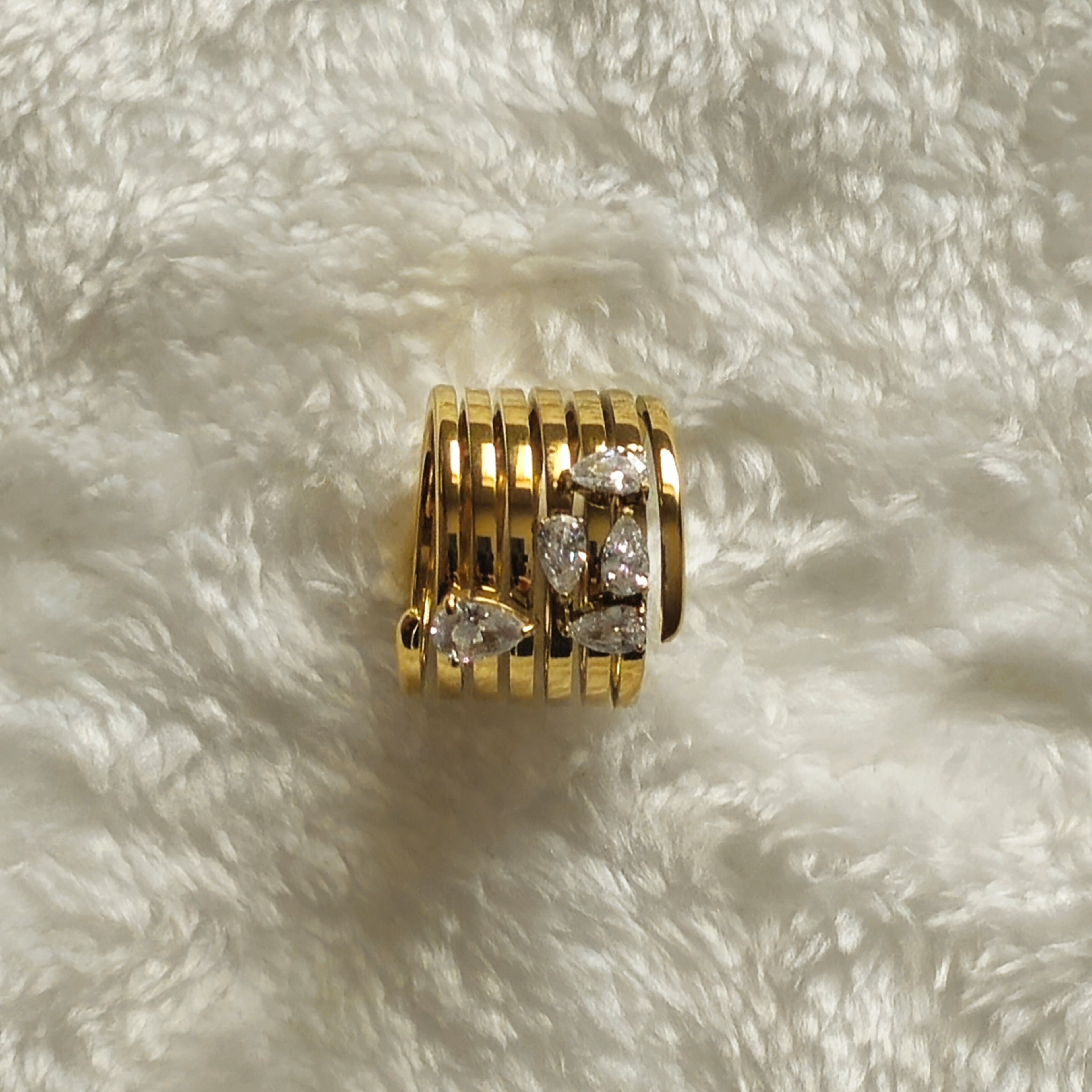 Cubic Zirconia Spiral Ring