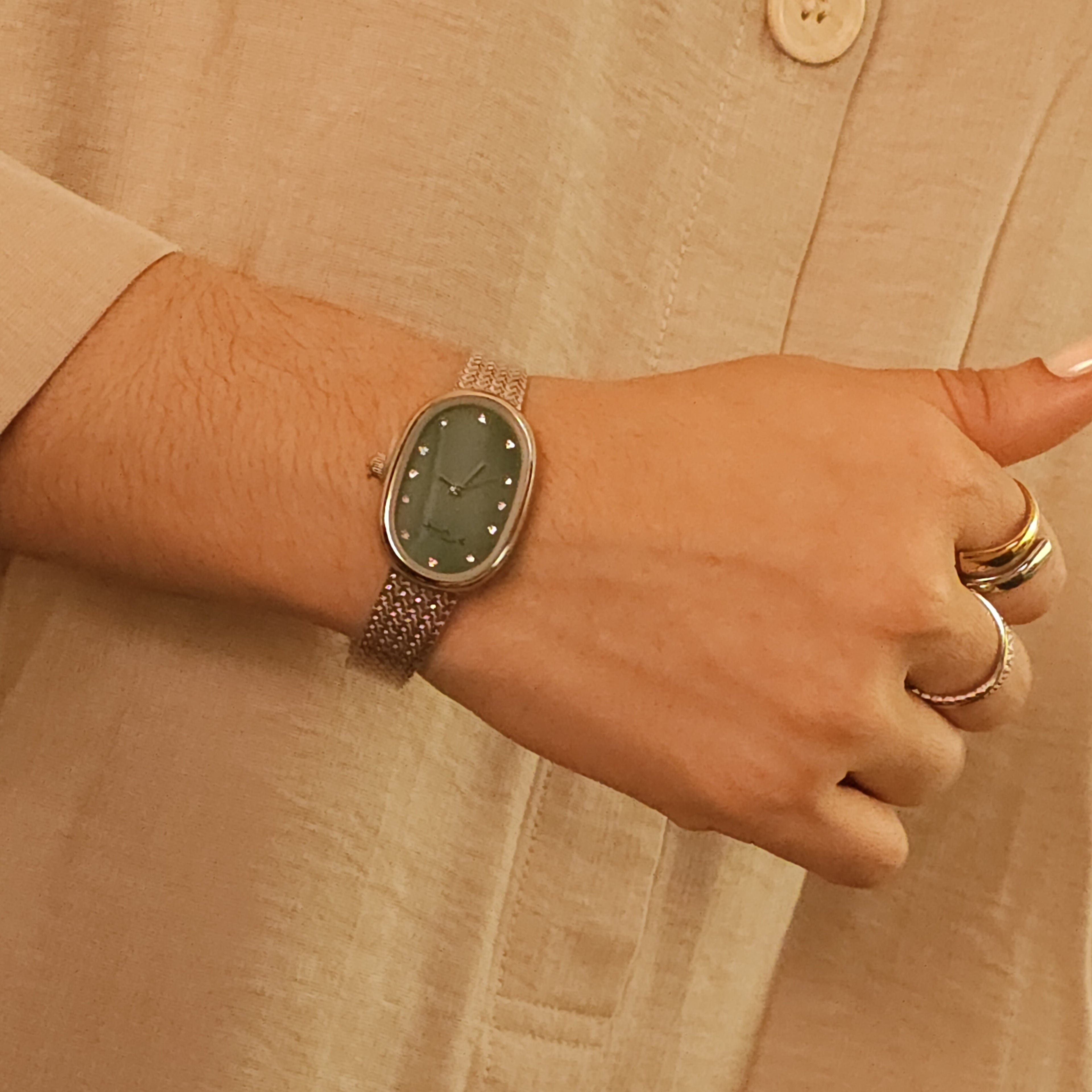 Silver Mesh Strap Watch