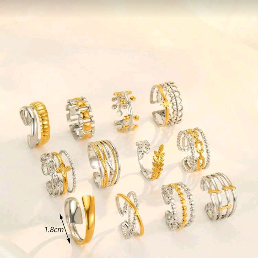 Random 4pc Dual Tone Ring Set