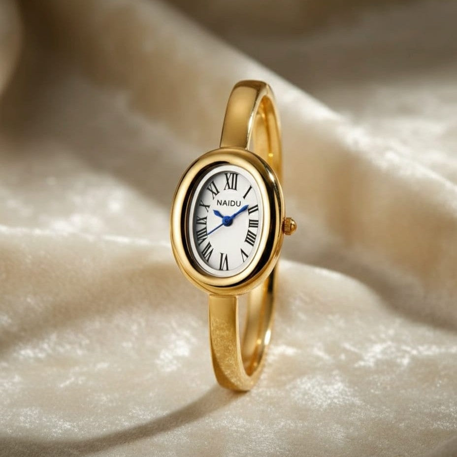 Oval Bangle Watch - Gold Tone