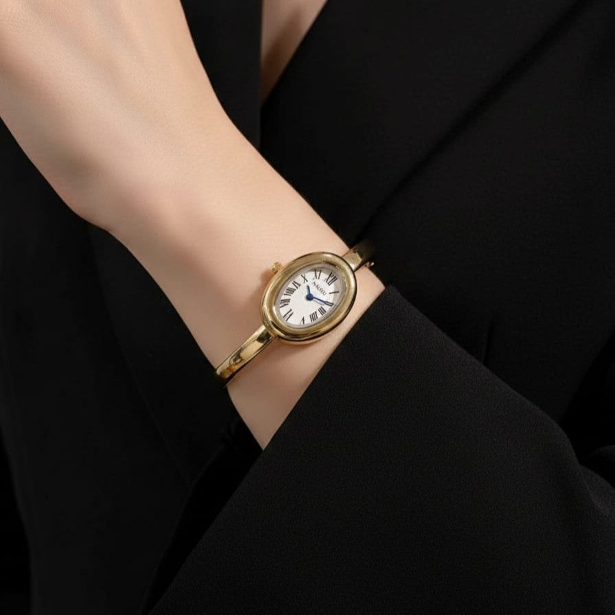 Oval Bangle Watch - Gold Tone