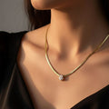 Pear Pendant Curb Chain