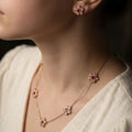 Pink Flower Necklace Set