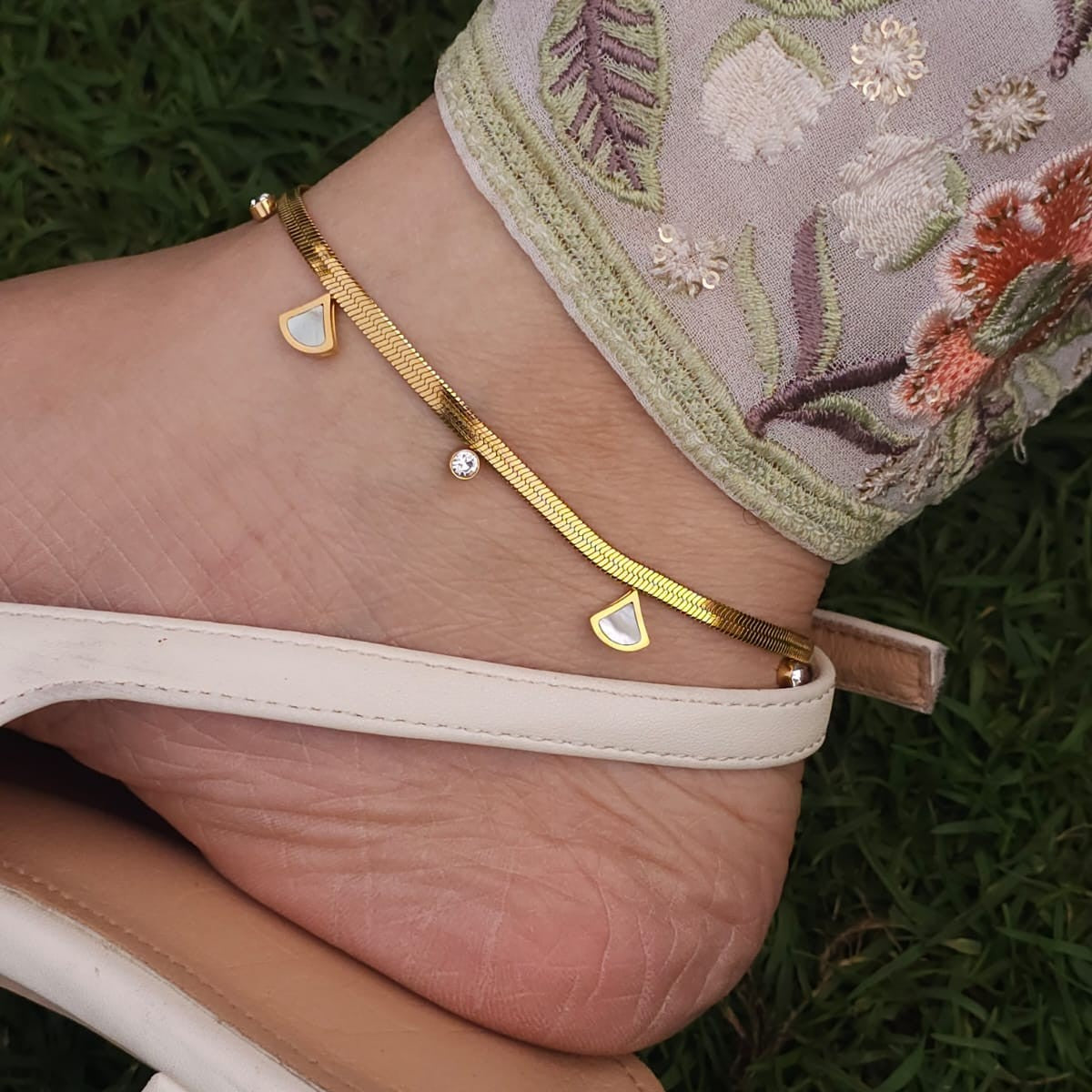 Charm Snake Chain Anklet (Pair)
