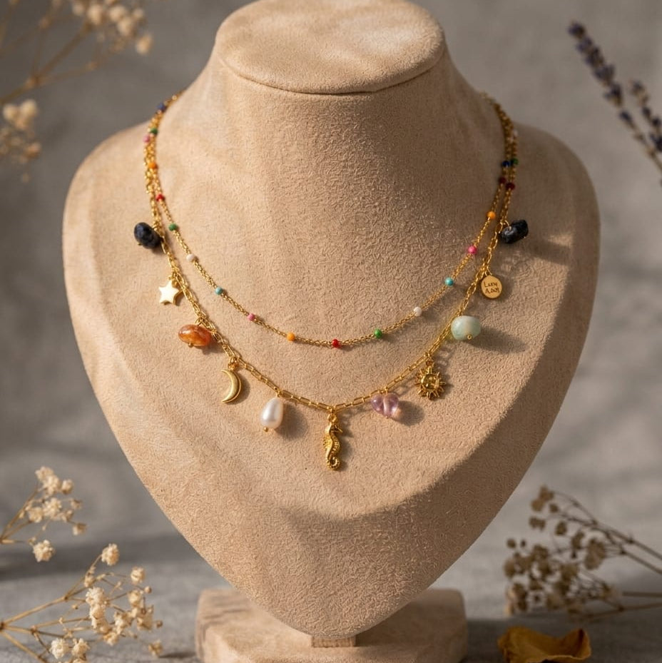 Double Layered Charm Necklace