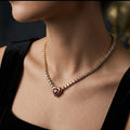 Red Heart Tennis Necklace