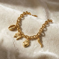 Bow Heart Charm Bracelet