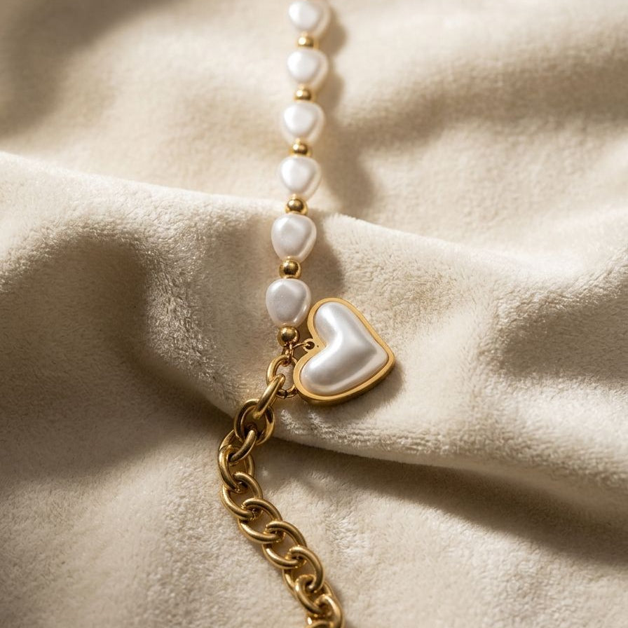 Heart Pearl Bracelet