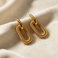 Ribbed Link Earrings